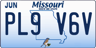MO license plate PL9V6V