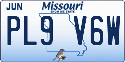 MO license plate PL9V6W