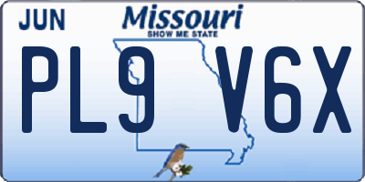 MO license plate PL9V6X