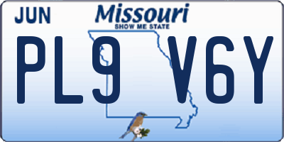 MO license plate PL9V6Y