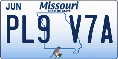 MO license plate PL9V7A
