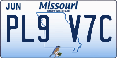 MO license plate PL9V7C