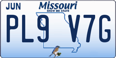 MO license plate PL9V7G