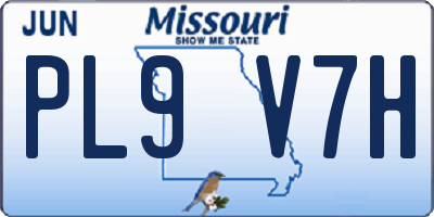 MO license plate PL9V7H