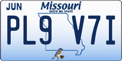 MO license plate PL9V7I