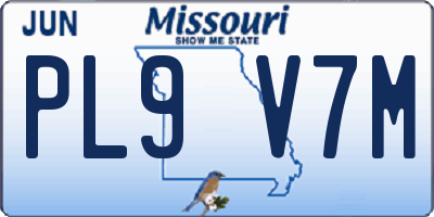MO license plate PL9V7M