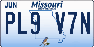 MO license plate PL9V7N