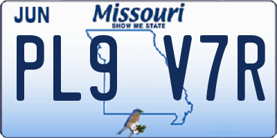 MO license plate PL9V7R