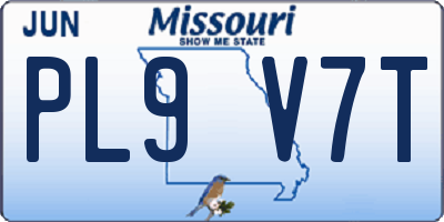 MO license plate PL9V7T