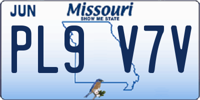 MO license plate PL9V7V