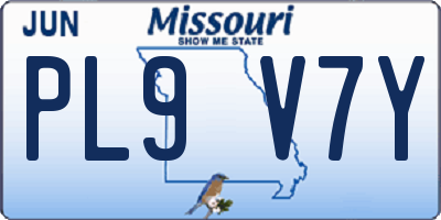 MO license plate PL9V7Y