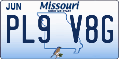 MO license plate PL9V8G