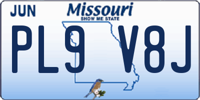 MO license plate PL9V8J