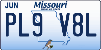 MO license plate PL9V8L