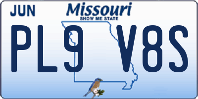 MO license plate PL9V8S