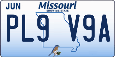 MO license plate PL9V9A