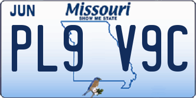 MO license plate PL9V9C