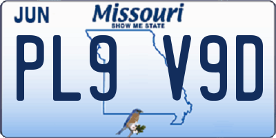 MO license plate PL9V9D