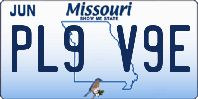 MO license plate PL9V9E