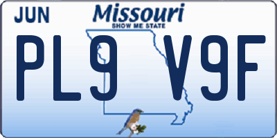 MO license plate PL9V9F