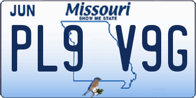 MO license plate PL9V9G