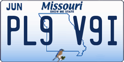 MO license plate PL9V9I