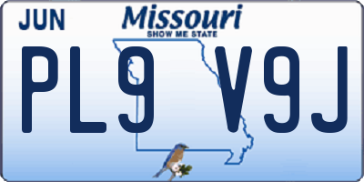 MO license plate PL9V9J