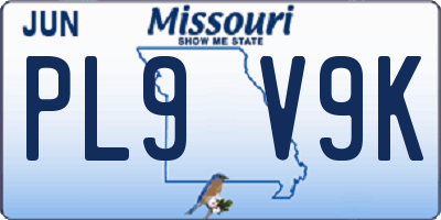 MO license plate PL9V9K