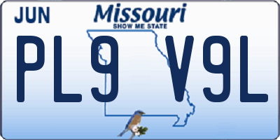 MO license plate PL9V9L
