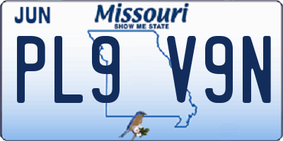 MO license plate PL9V9N