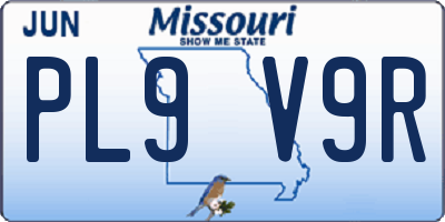 MO license plate PL9V9R