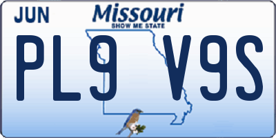 MO license plate PL9V9S
