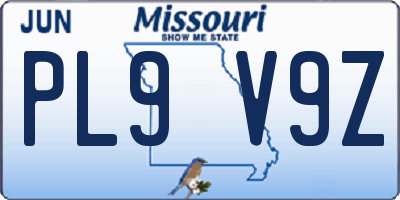 MO license plate PL9V9Z
