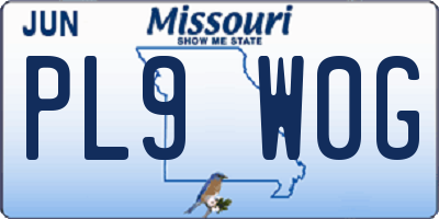 MO license plate PL9W0G