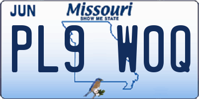 MO license plate PL9W0Q