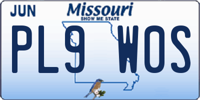 MO license plate PL9W0S