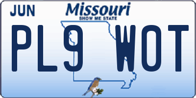 MO license plate PL9W0T