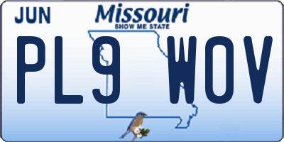 MO license plate PL9W0V