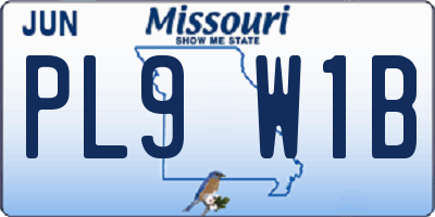 MO license plate PL9W1B