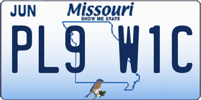 MO license plate PL9W1C
