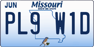MO license plate PL9W1D