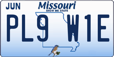MO license plate PL9W1E