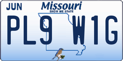 MO license plate PL9W1G