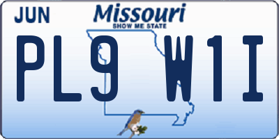 MO license plate PL9W1I