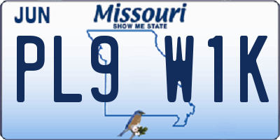 MO license plate PL9W1K