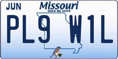 MO license plate PL9W1L