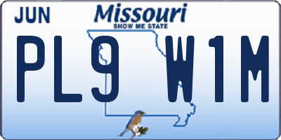 MO license plate PL9W1M