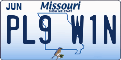 MO license plate PL9W1N