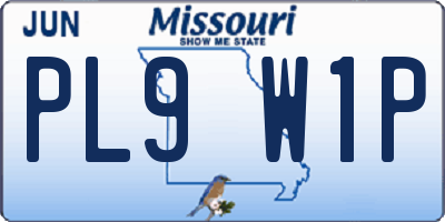 MO license plate PL9W1P