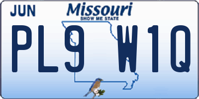 MO license plate PL9W1Q